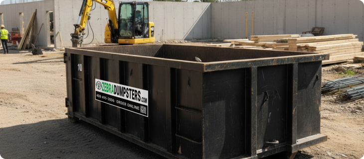 10 yard heavy construction material dumpster rental