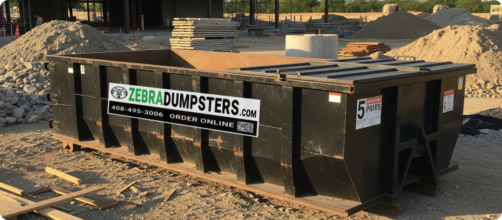 5 yard heavy construction material dumpster rental
