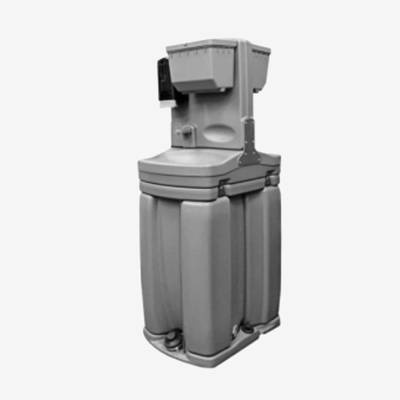 Standalone mobile hand wash station that pairs with any porta potty